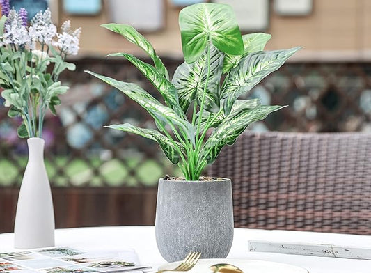 16'' Fake Plants Artificial Potted Greenery Faux Plants for Office Desk Home Bathroom Decor